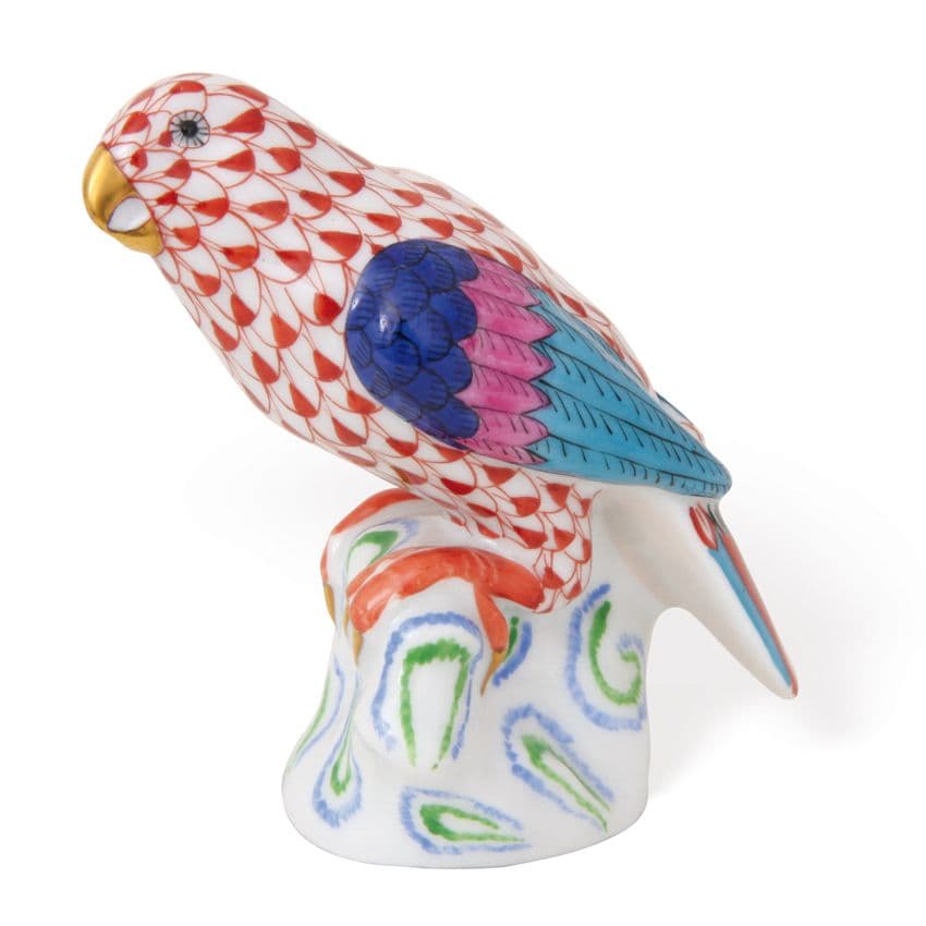 Herend Porcelain Figurine of a Parrot Sitting