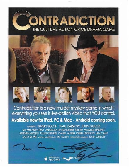 "Contradiction" 10x8 Promo picture signed by Tim Follin & John Guilor COA 22741