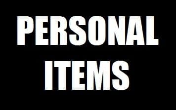 4th October - Personal Items