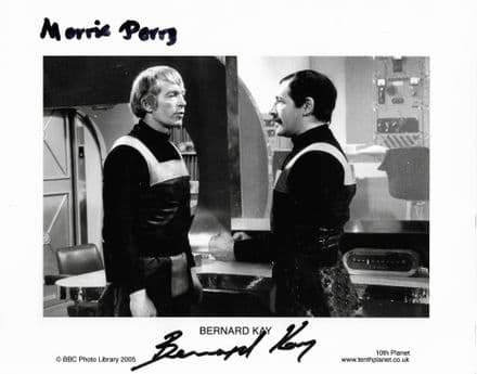 Bernard Kay & Morris Perry DOCTOR WHO Genuine Signed Autograph 10 x 8 COA 477