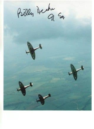 Billy Drake - DFC & BAR, DSO, DFC (US) WW2 Spitfire Pilot Genuine Signed Autograph 10x8 COA 109