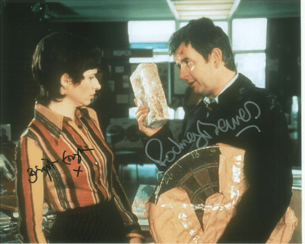 Brigit Forsyth & Rodney Bewes THE LIKELY LADS - Genuine Signed Autograph 10x8 COA 10183