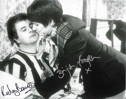 Brigit Forsyth & Rodney Bewes THE LIKELY LADS - Genuine Signed Autograph 10x8 COA 11614