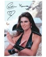 Caroline Munro genuine signed autograph 10 by 8 star of film COA 6439