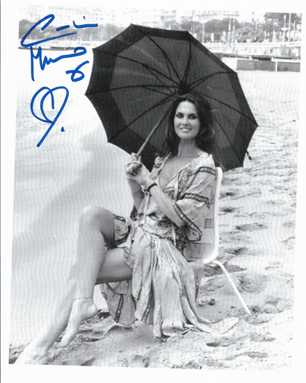 Caroline Munro "Hammer, Bond & Model" Genuine signed autograph 10 by 8 COA 23033