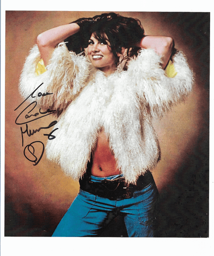 Caroline Munro "Hammer, Bond & Model" Genuine signed autograph 10 by 8 COA 23035