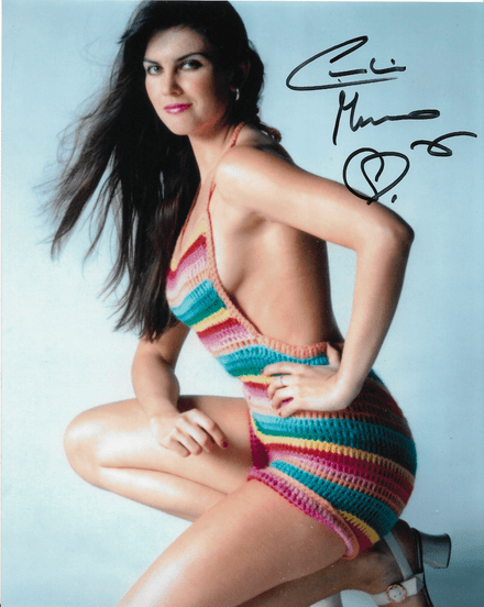 Caroline Munro "Hammer, Bond & Model" Genuine signed autograph 10 by 8 COA 23036