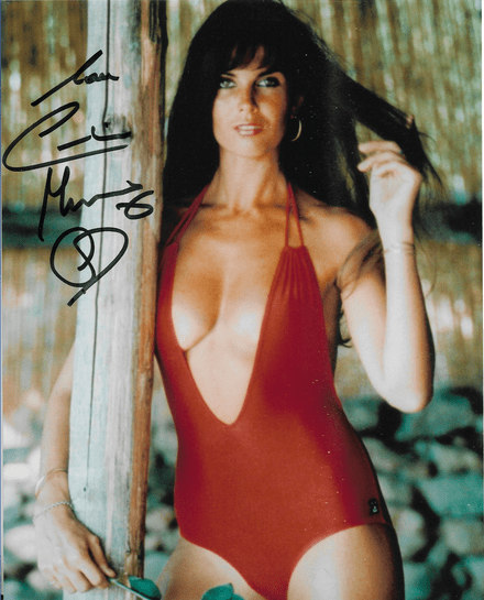 Caroline Munro "Hammer, Bond & Model" Genuine signed autograph 10 by 8 COA 23038