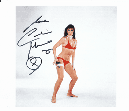 Caroline Munro "Hammer, Bond & Model" Genuine signed autograph 10 by 8 COA 23039