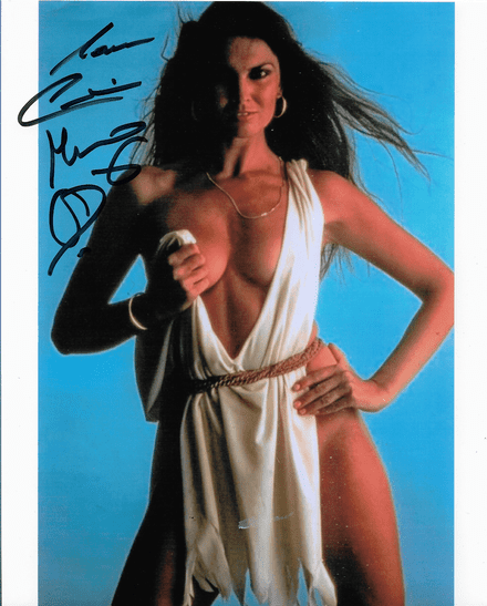 Caroline Munro "Hammer, Bond & Model" Genuine signed autograph 10 by 8 COA 23040