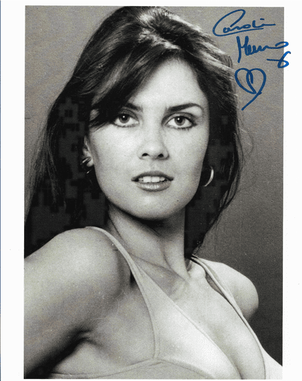 Caroline Munro "Hammer, Bond & Model" Genuine signed autograph 10 by 8 COA 23041