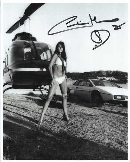 Caroline Munro "Hammer, Bond & Model" Genuine signed autograph 10 by 8 COA 23043
