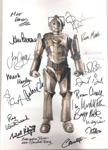 Cyberman A3 Poster 18 Genuine Autographs, rare A3 10077