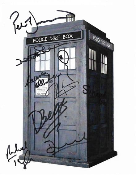 DOCTOR WHO Multi Signed by 8 Genuine Signed Autograph 10"x8" COA 22681