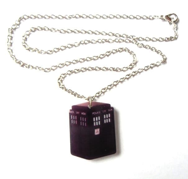 Doctor Who Tardis pendant Blue Police Box Time Lord prop replica