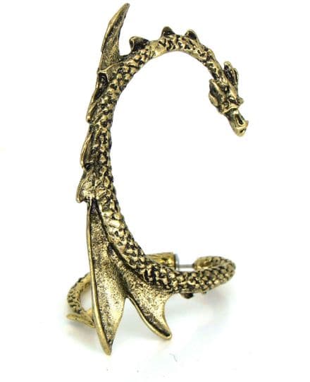 DRAGON GOTHIC STUD WRAP - DRAGON'S LURE EARRING EAR CUFF 5141