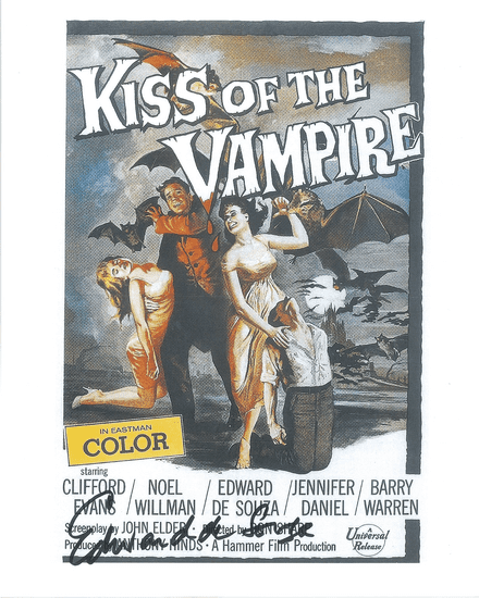 Edward de Souza 'Kiss of the Vampire', HAMMER HORROR Genuine Signed Autograph 10 x 8 COA 10468