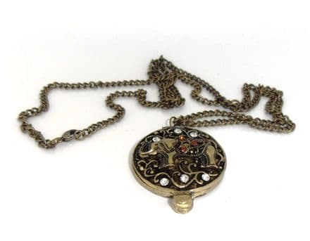 Elephant Photo Frame Pendant Necklace Crystal Rhinestones 2812