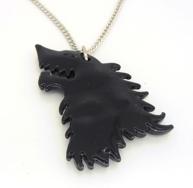 Game of Thrones black Stark Dire wolf pendant 5112