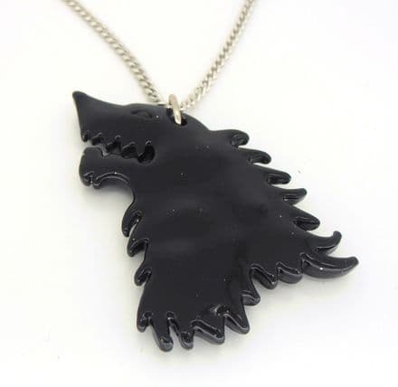Game of Thrones black Stark Dire wolf pendant 5112