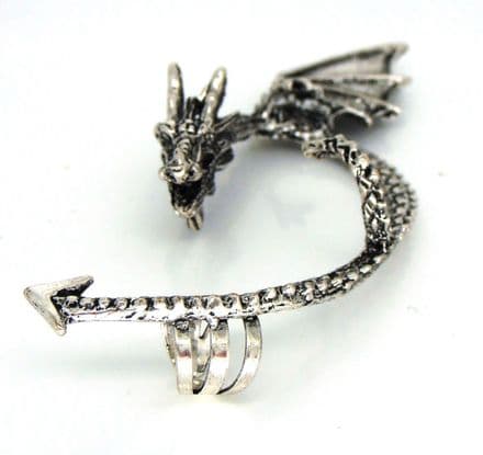 GAME OF THRONES - DRAGON EAR CUFF Silver Colour, Prop replica 5110
