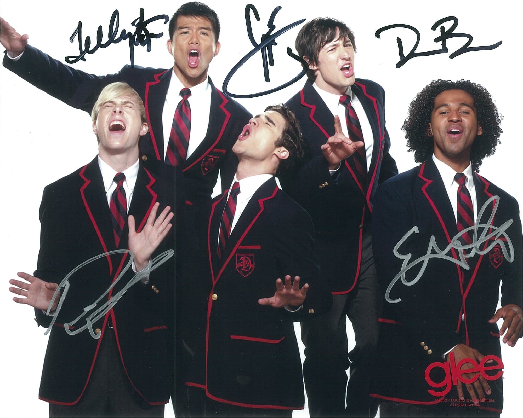 Brad Falchuk Glee On Disney+ Glee Cast X5 Autographs Genuine