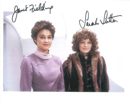 Janet Fielding and Sarah Sutton DOCTOR WHO Genuine signed Autograph 10x8 COA 9120