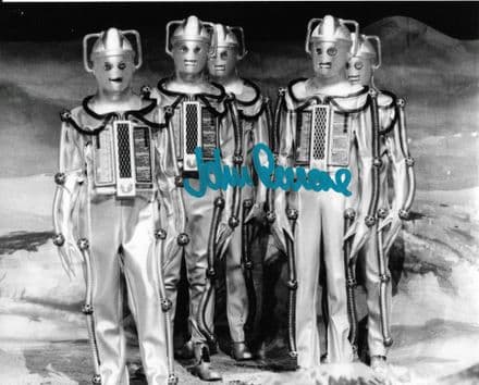 John Levene- Moonbase Cybermen DOCTOR WHO 10" x 8" COA signed in blue 22729