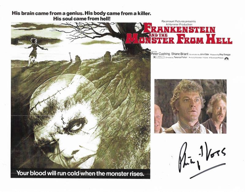 Philip Voss Hammer Horror Frankenstein - Genuine Signed Autograph 10x8 COA 12231