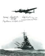 Reg Cleaver, Benny Goodman & Rusty Waughman WW2 Pilots 10x8 Genuine Signed 7749