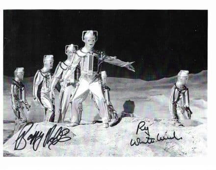 Reg Whitehead & Barry Noble signed autographs Cybermen DR WHO 10" x 8" COA 12271