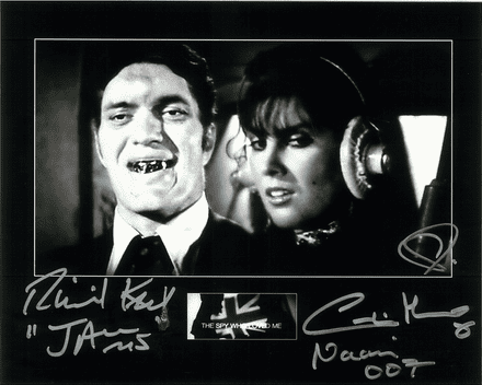 Richard Kiel and Caroline Munro Genuine autograph 10x8, 10288