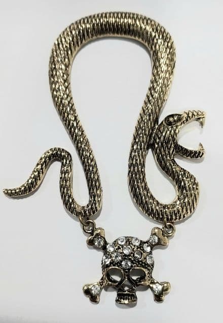 SNAKE WITH SKULL AND CROSSBONES EAR CUFF 5319