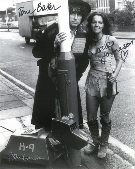 Tom Baker, Louise Jameson, John Leeson DOCTOR WHO Genuine Signed Autographs 10x8 COA 10258