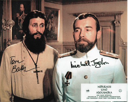 Tom Baker & Michael Jayston NICHOLAS & ALEXANDRA Signed 10x8 COA 22780