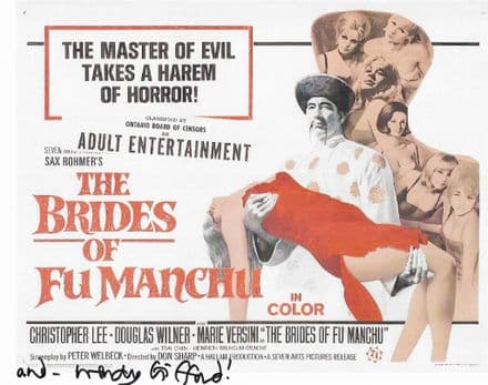 WENDY GIFFORD (BRIDES of FU MANCHU) HAMMER Signed Autograph 10 x 8 COA 11956