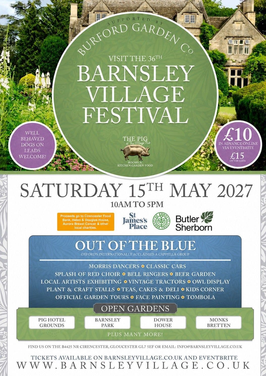 Barnsley Village Garden Festival Saturday May 15th 2027