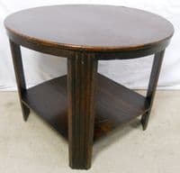 Deco Oak Round Two Tier Coffee Table