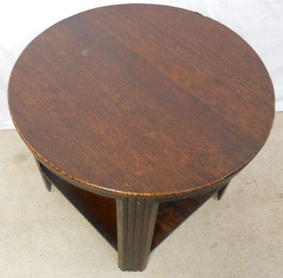Deco Oak Round Two Tier Coffee Table