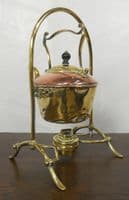 Edwardian Brass & Copper Kettle on Stand