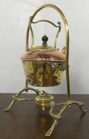 Edwardian Brass & Copper Kettle on Stand