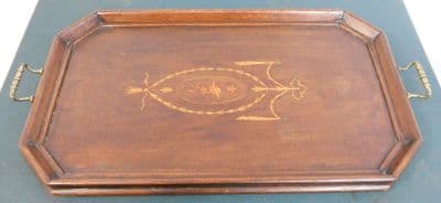 Edwardian Inlaid Oak Tray