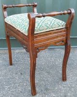 Edwardian Walnut Piano Stool