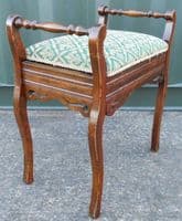 Edwardian Walnut Piano Stool
