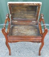 Edwardian Walnut Piano Stool
