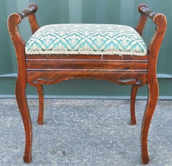 Edwardian Walnut Piano Stool