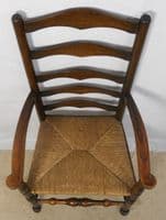 Elm Ladderback Rush Seat Armchair