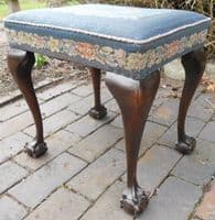 Georgian Style Mahogany Upholstered Stool