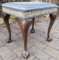 Georgian Style Mahogany Upholstered Stool