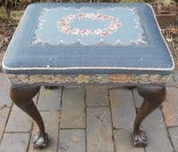 Georgian Style Mahogany Upholstered Stool